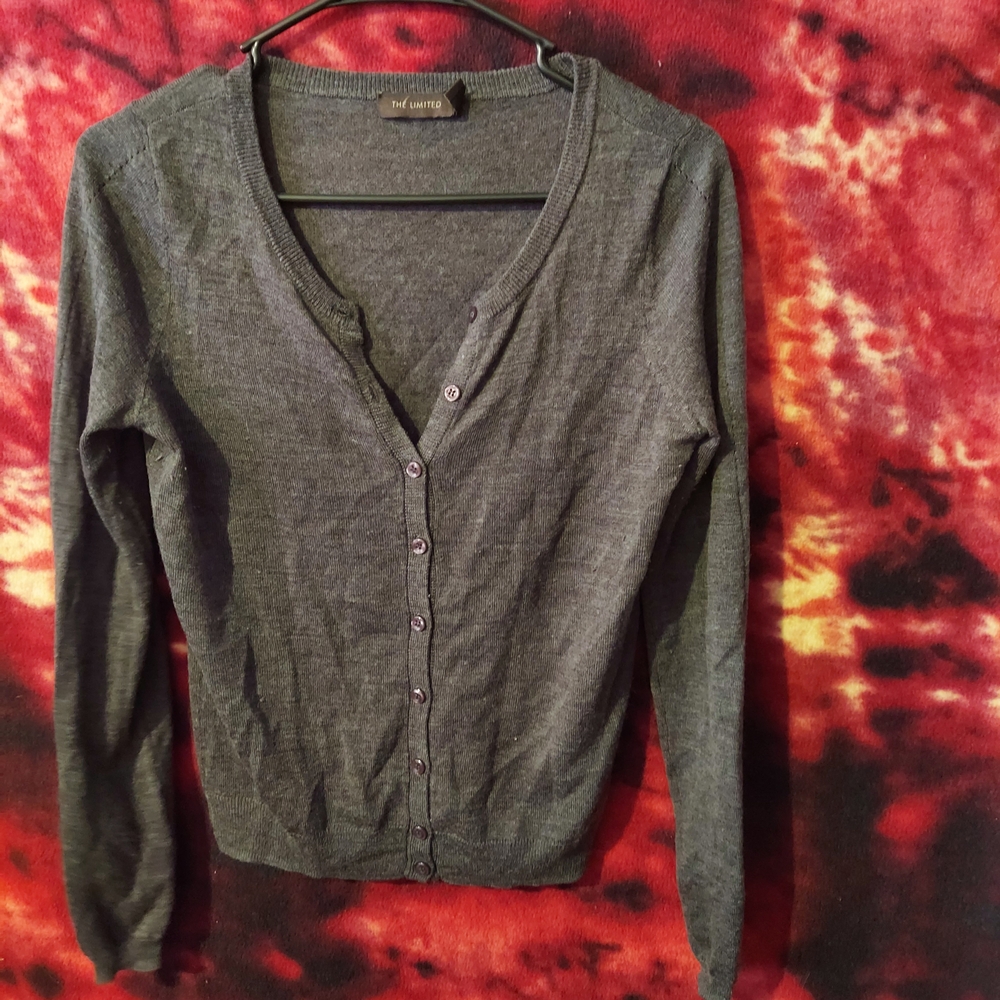 The Limited Grey Gray Cardigan Sweater